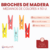 Broches de Madera Medianos de Colores x 50 unidades - comprar online