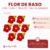 Flor de Raso con Hojita y Perla Central x 12 unidades - comprar online