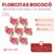 Florcitas Rococo Bicolor con Raso x 12 unidades - CandyCraft Souvenirs en Once