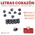 Letras Corazon 7x7mm Negro Letra Blanca 200u x25gr - comprar online