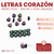 Letras Corazon 7x7mm Negro Fluo x Bolson 500gr 4000 unidades - comprar online