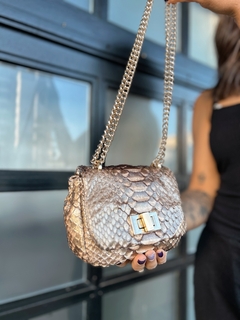 Bolsa Emanuele Python Ouro Velho - comprar online