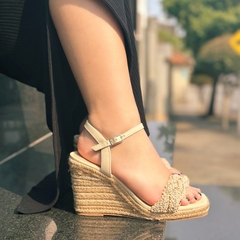 Sandália espadrille em Macramê nude - comprar online