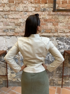 Jaqueta de couro off white sales