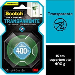 Fita Fixa Forte Dupla Face Transparente 12Mm 2 Metros - comprar online