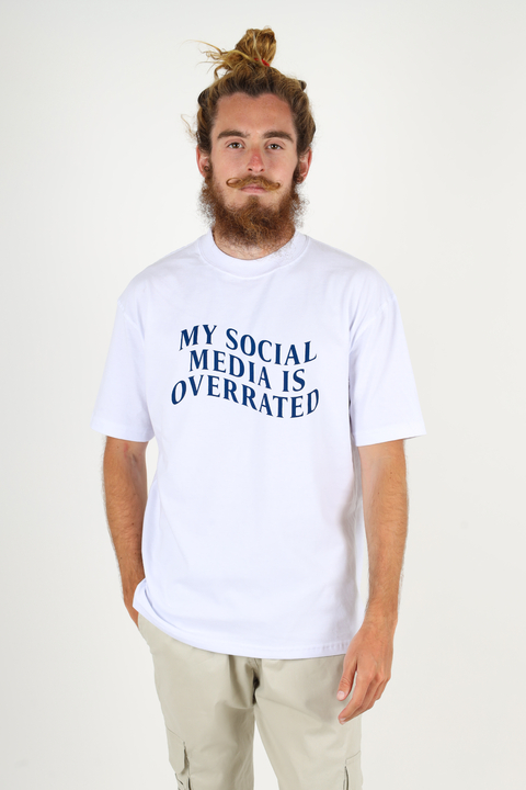 Remeras Over Social White