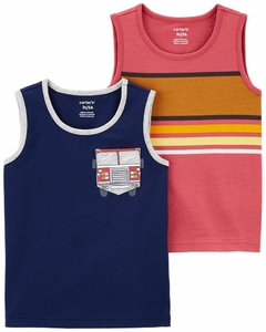 Kit Camisetas Regata Carters - Listras e Bombeiros (Nova Coleção)