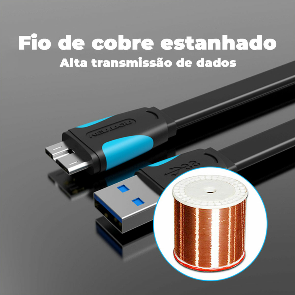 Cabo Micro USB B 3.0 Hd Externo Tablet Samsung 1m Vention