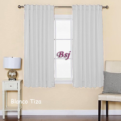 Juego De Cortinas Blackout Textil 150cm Largo Presillas Oculta