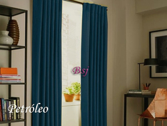 Juego De Cortinas Blackout Textil 150cm Largo Presillas Oculta - comprar online