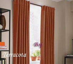 Juego De Cortinas Blackout Textil 150cm Largo Presillas Oculta - BLANCO-SANJUSTO