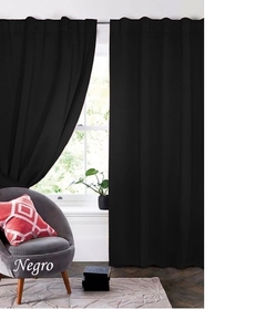 Jgo De Cortinas Blackout Engomado 120cm Largo Bloquea 100%