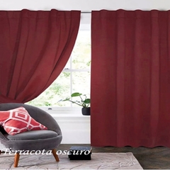 Juego Cortinas Blackout Engomado De 240cm Largo Bloquea 100% - BLANCO-SANJUSTO