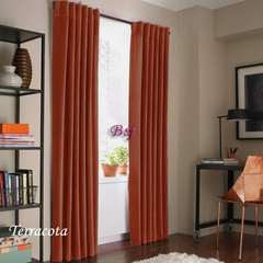 Juego De Cortinas Blackout Textil Presillas Ocultas 210cm Largo - BLANCO-SANJUSTO