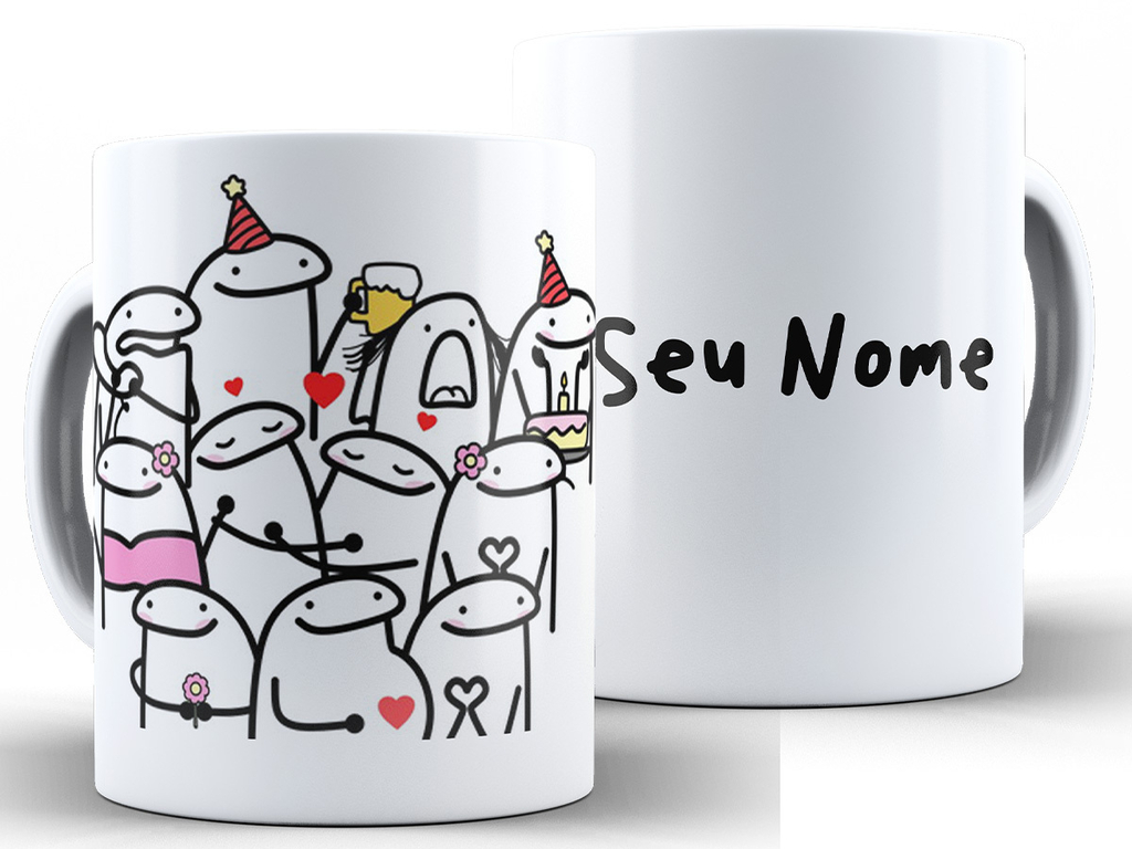 Caneca Paciência Flork Meme 325 Ml De Porcelana Com Caixinha