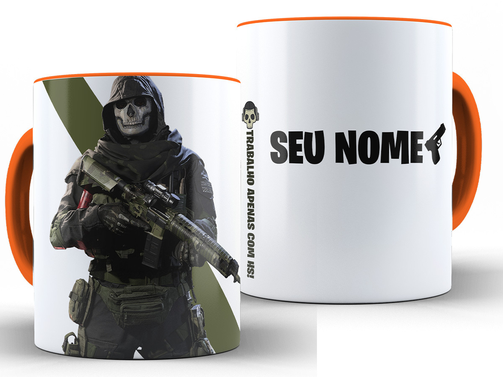 Caneca Warzone Xícara 325ml Porcelana Cerâmica Caixa presente