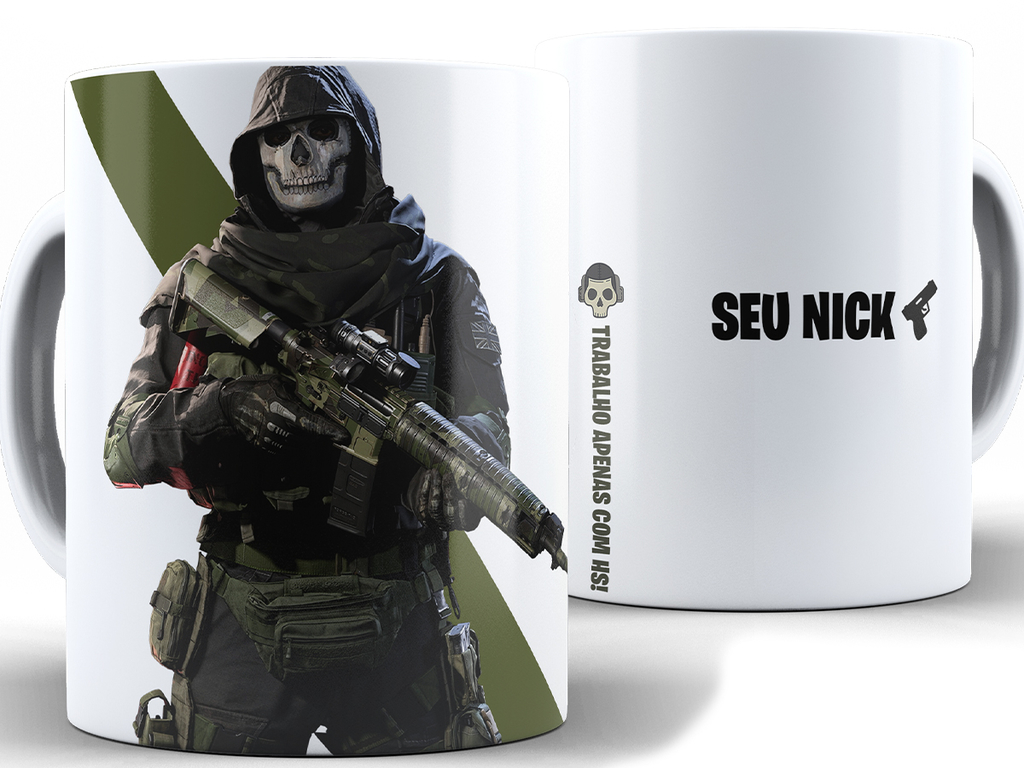 Caneca Warzone Xícara 325ml Porcelana Cerâmica Caixa presente