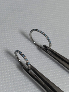 Segmento titânio zircônia e opala azul, 10mm. - comprar online