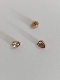 Microdermal topo gota rosé gold 4mm - comprar online