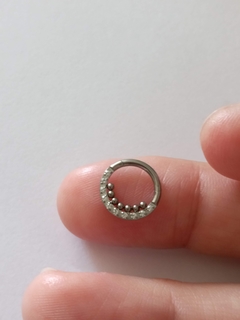 Segmento titânio zircônia e esferas 8mm - atacadowwpiercings