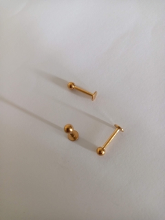 Labret titânio 10mm rosca externa. PVD gold. na internet