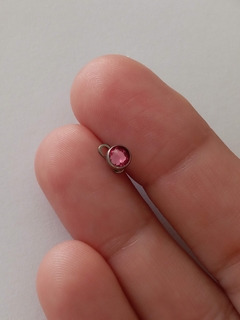 Microdermal titânio topo e base zircônia rosa 4mm - atacadowwpiercings