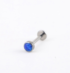 Labret titânio opala azul 8mm