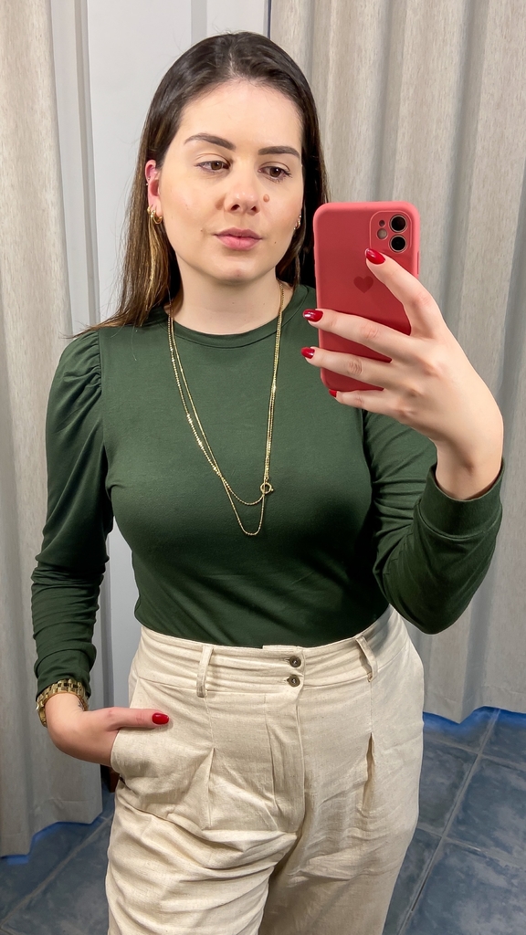 BLUSA MANGA LONGA PRINCESA VERDE MILITAR LAVIM
