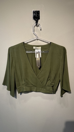 BLUSA TRANSPASSADA ELÁSTICO - VERDE