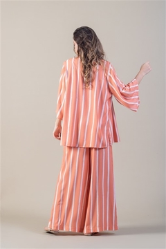 KIMONO - LISTRADO CORAL - loja online