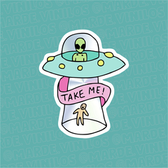 Sticker Tornasolado "Take me"