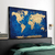 Quadro Mapa Mundi Azul e Dourado - comprar online