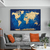 Quadro Mapa Mundi Azul e Dourado - Decore Premium | A Melhor Loja Para Comprar Quadros Decorativos no Brasil