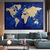 Quadro Mapa Mundi Azul - comprar online