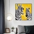 Quadro Pintura Zebras Fundo Amarelo - comprar online