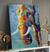 Quadro Elefante Abstrato Colorida - comprar online