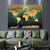 Quadro Decorativo Mapa Mundi Dourado - comprar online