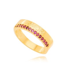 ANEL ZIRCONIA RUBI AMOR - comprar online