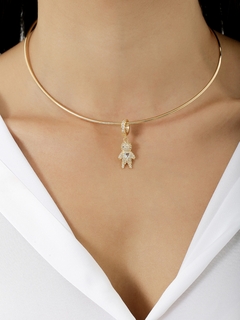 PINGENTE MENINO CRAVEJADO OURO 18K - tienda online