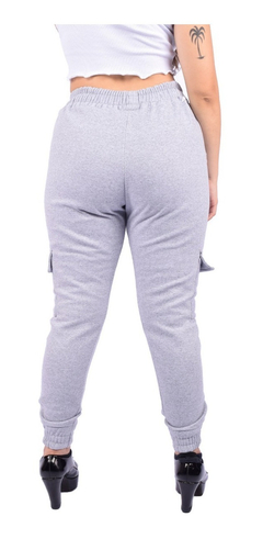 Calça Feminina Moletom Cargo Jogger na internet