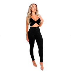 Calça Feminina Canelada Power Cintura Alta Com Zíper - comprar online