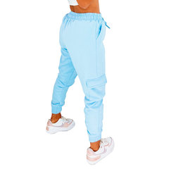 Calça Feminina Moletom Cargo Jogger na internet