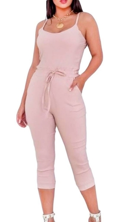 Macacão Feminino Plus Size Jeans Capri