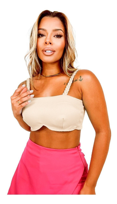 Top Alcinha Trançada Alfaiataria Underbust Tiras Amarrar - comprar online