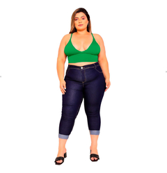 Cropped Top Feminino Decotado Plus Size Suplex Lycra Verão - Gringa do Brás