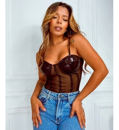 Body Paete E Tule Bojo Retrô Alcinha Detalhe Lingerie - loja online