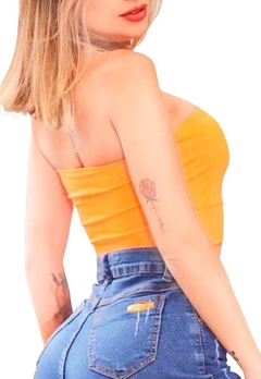 Top Cropped Suplex Lycra Faixa Com Bojo Blusa Sem Alça - loja online