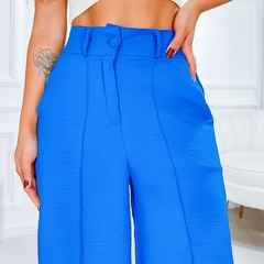 Calça Feminina Pantalona Wide Leg Social Alfaiataria Solta - comprar online