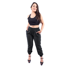 Calça Moletom Jogger Cós Alto Plus Size - Gringa do Brás