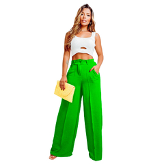 Calça Wide Leg Crepe Duna - Gringa do Brás